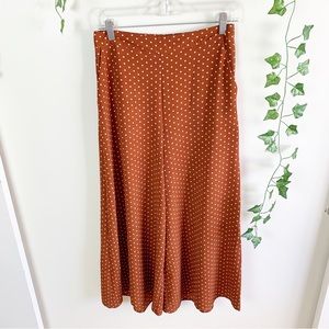 Forever 21 Rust Polka Dot Wide-Leg Pants | Medium